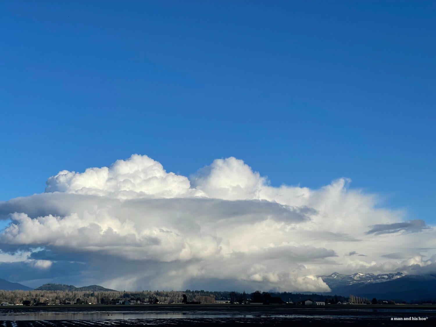 Blue and white - Exploding sunlit clouds over the Skagit Valley.