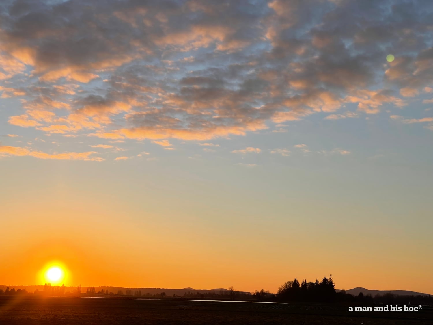 Change is in the air - a brilliant sunset on a mostly clear evening.