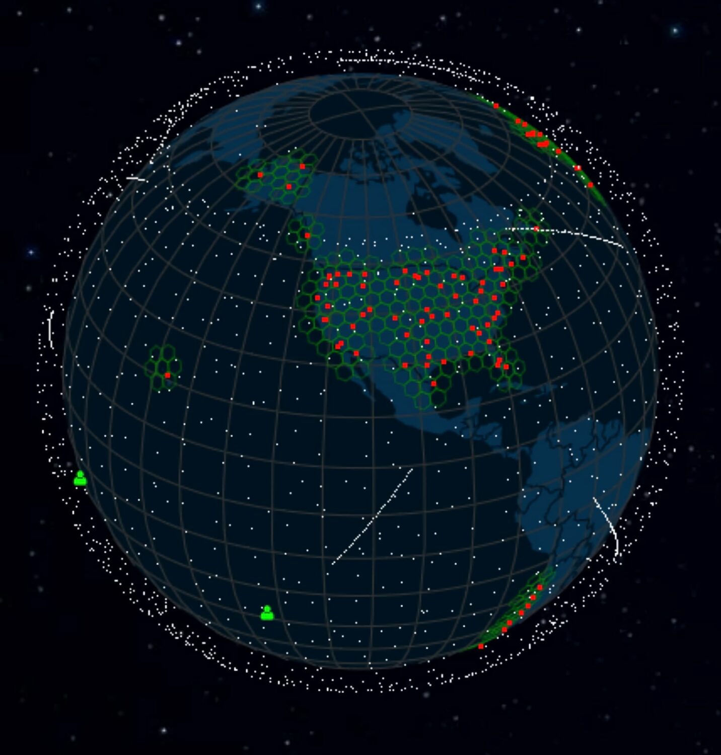 Starlink satellites orbiting the earth pick up the radio waves from me.