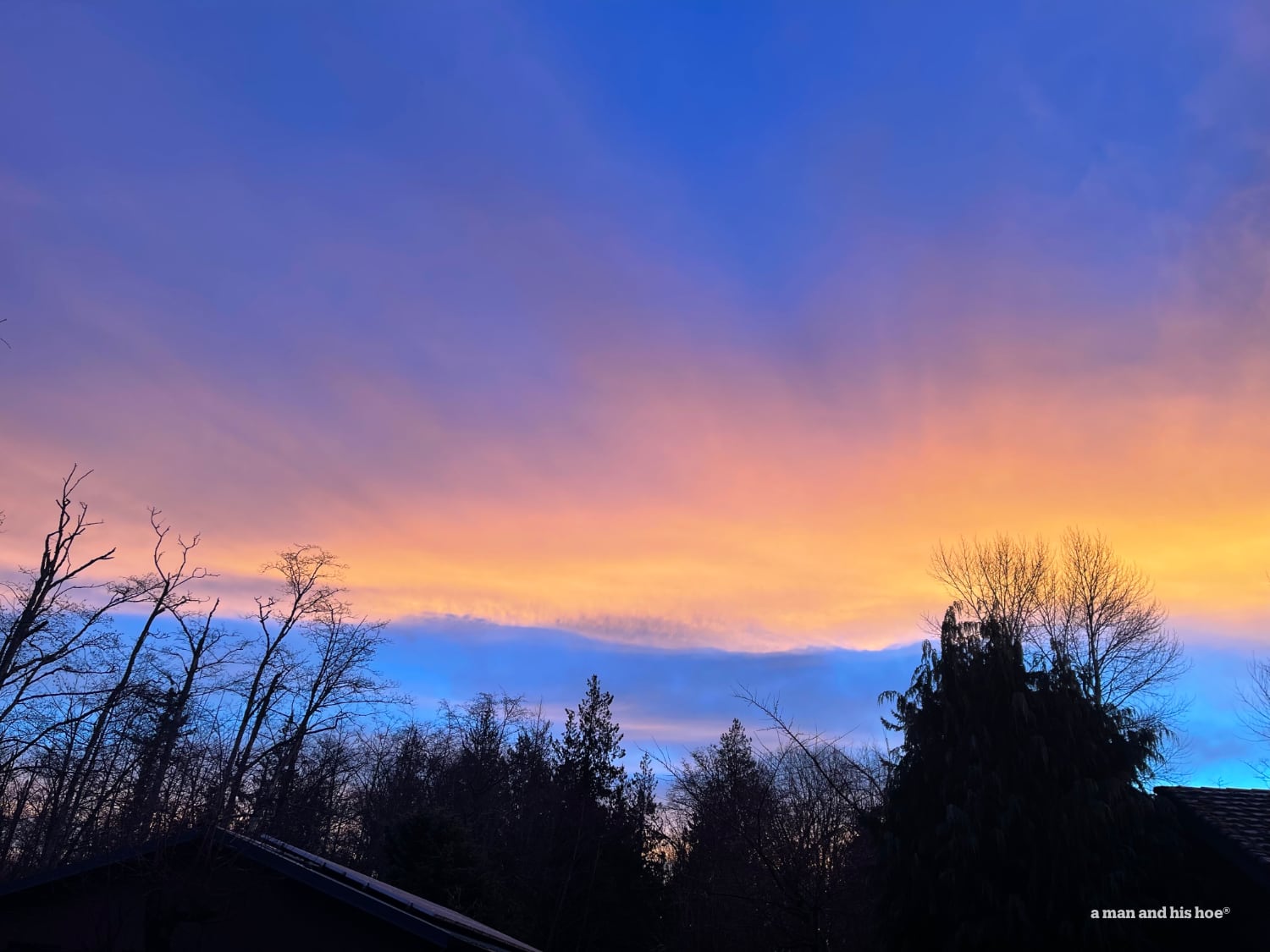 Brilliantly colored clouds at dawn