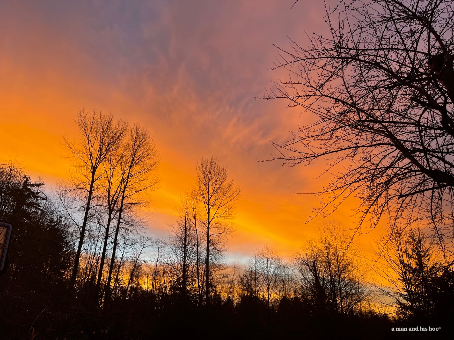 Orange and red clouds at down